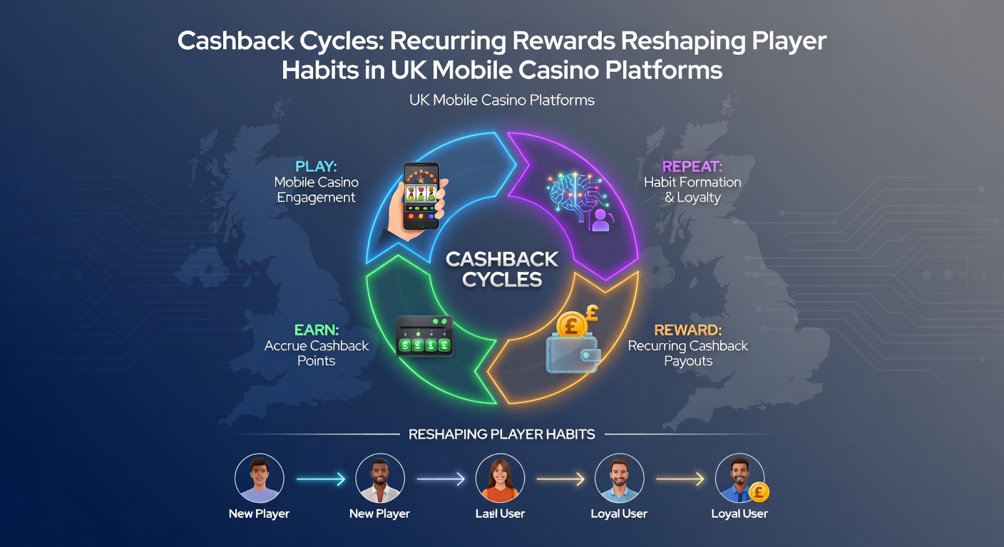Graph showing rising cashback adoption rates in UK mobile casino apps, with lines trending upward from 2024 to April 2026