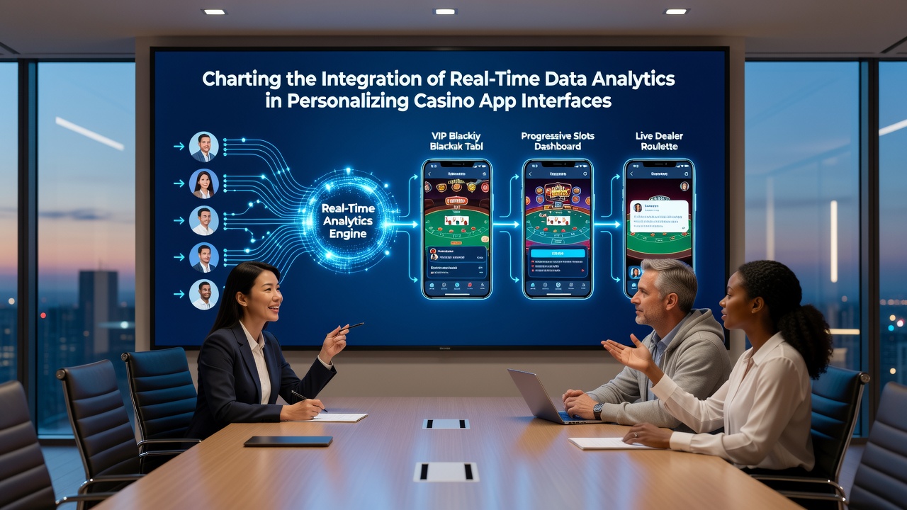 Dashboard view of real-time analytics adjusting casino app layout for different user segments