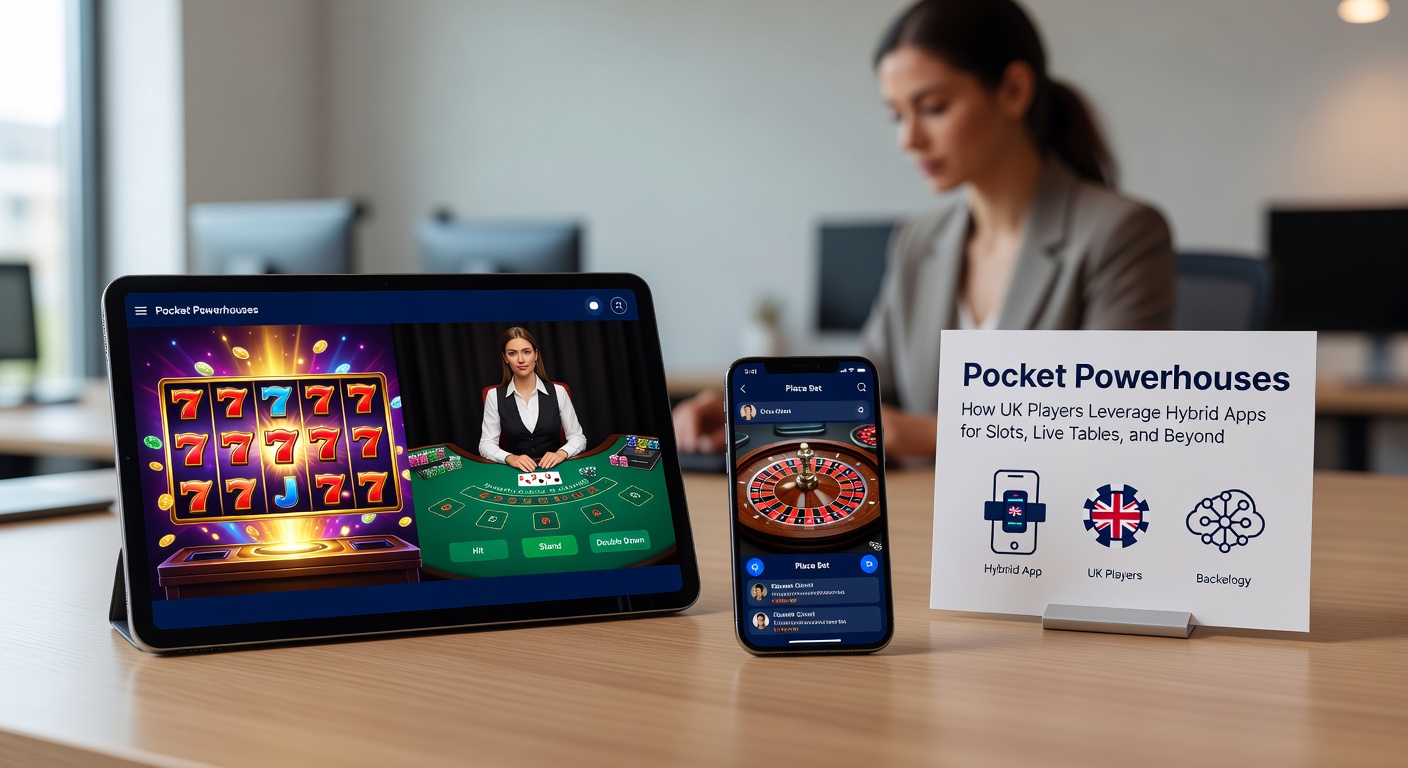 Live blackjack table streamed on hybrid app, dealer interacting with UK player via chat on mobile device
