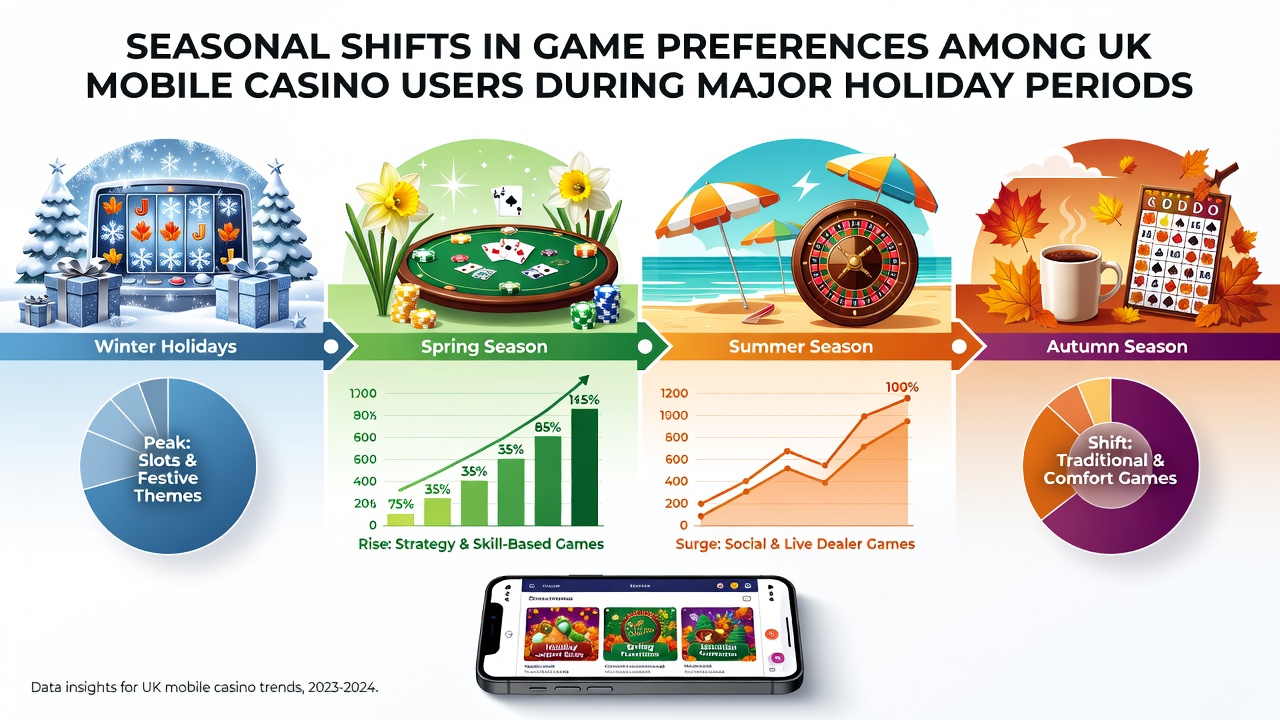 UK mobile casino players exploring festive slot themes on smartphones during December holiday periods