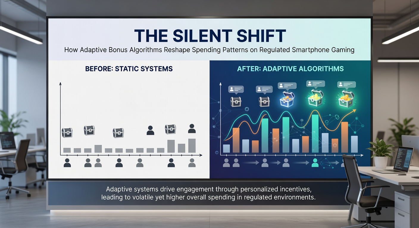 Data visualization chart showing spending pattern changes linked to adaptive bonuses on mobile gambling platforms
