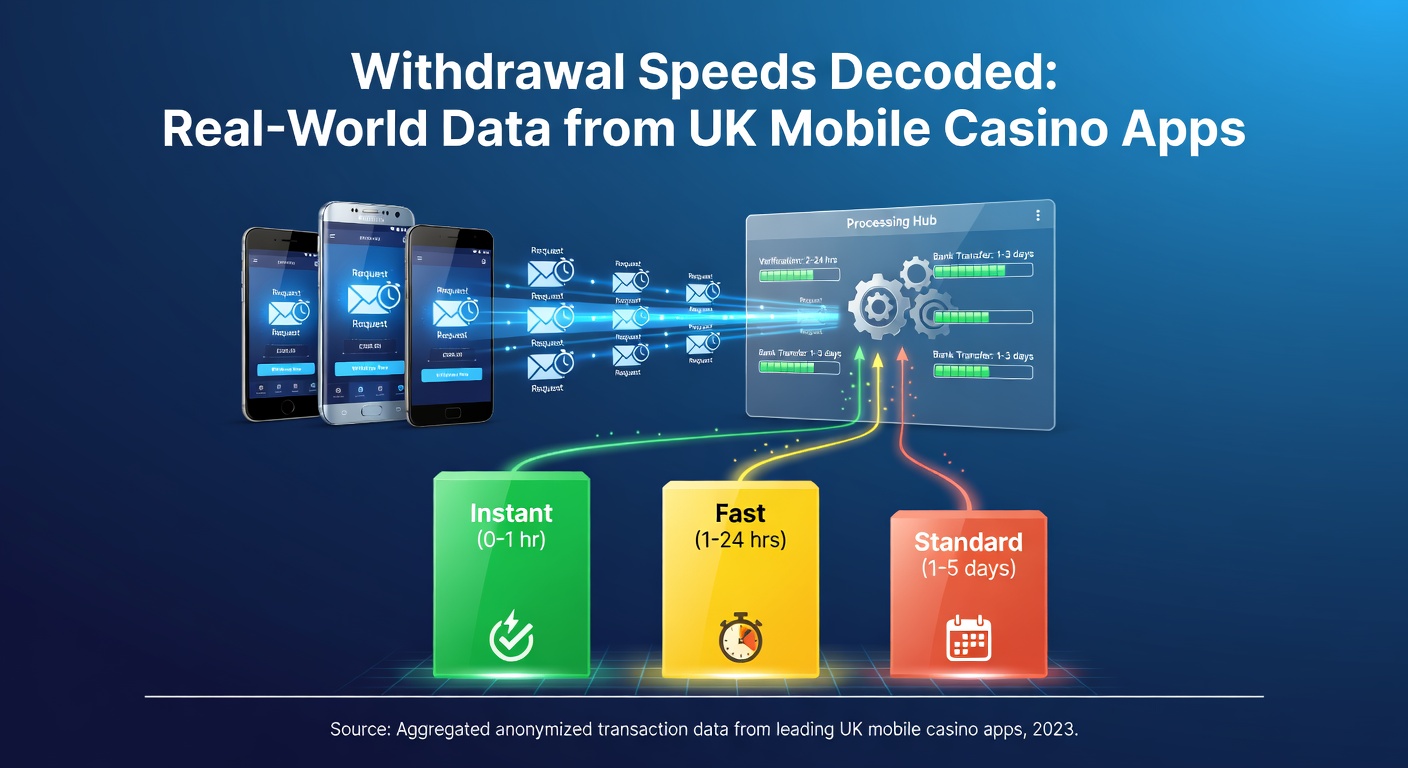 Graph showing average withdrawal times across top UK mobile casino apps, highlighting fastest and slowest performers based on recent tests